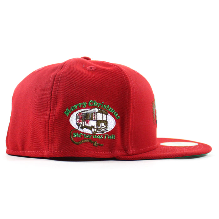 National Lampoon's Christmas Vacation 1989 New Era 59Fifty Fitted Hat (Scarlet Red Green Under Brim)