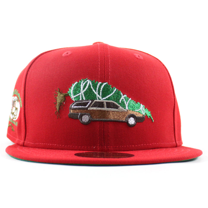 National Lampoon's Christmas Vacation 1989 New Era 59Fifty Fitted Hat (Scarlet Red Green Under Brim)