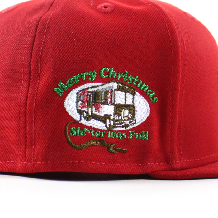 National Lampoon's Christmas Vacation 1989 New Era 59Fifty Fitted Hat (Scarlet Red Green Under Brim)