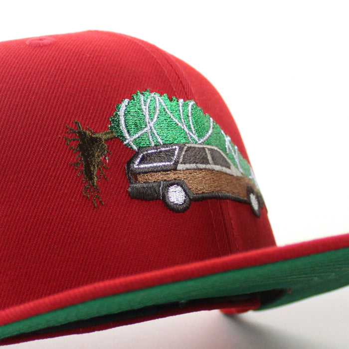 National Lampoon's Christmas Vacation 1989 New Era 59Fifty Fitted Hat (Scarlet Red Green Under Brim)
