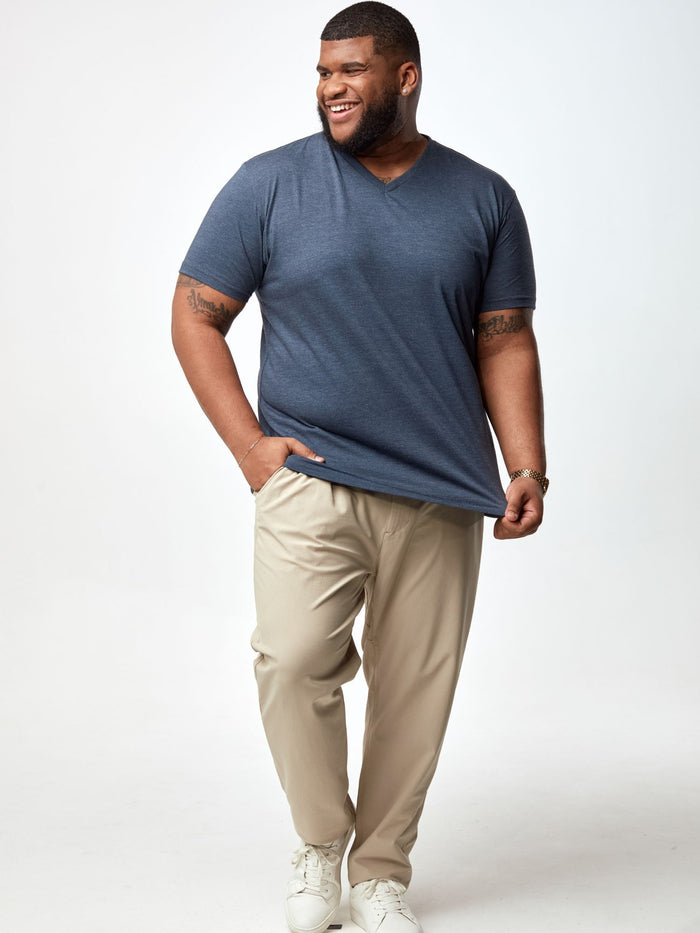 The T-shirt That Moves With You, Not Against You # Navy Men's V-Neck T-Shirt | Fresh Clean Threads
