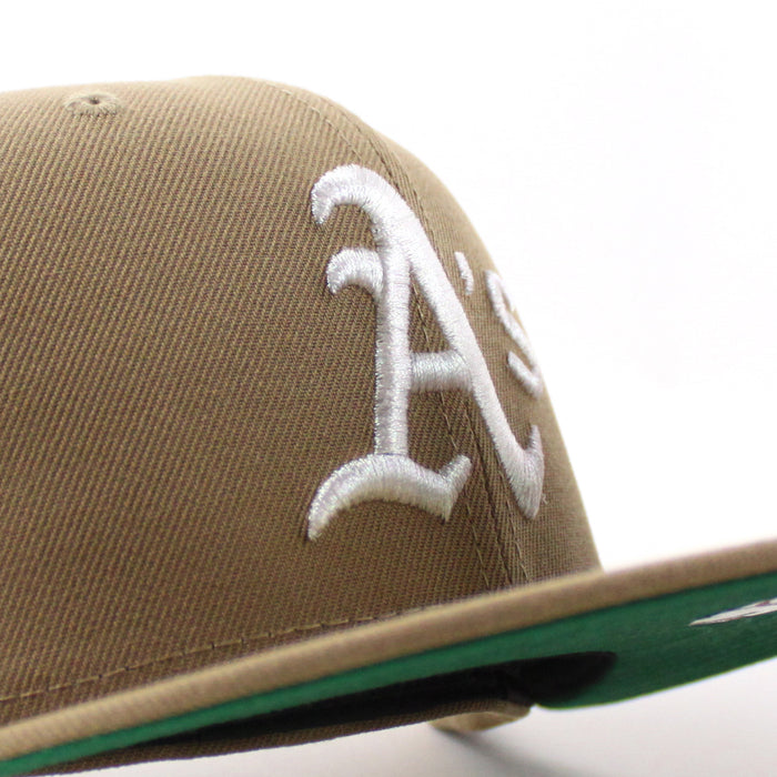 Oakland Athletics Hohokam Stadium 70 Season New Era 59Fifty Fitted Hat (Khaki Green Under Brim)
