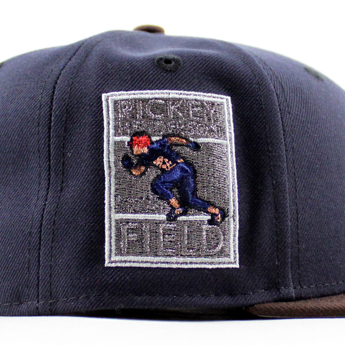 Oakland Athletics Ricky Henderson New Era 59Fifty Fitted Hat (Dark Blue Brown Gray Under Brim)