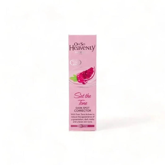 Oh So Heavenly Set the Tone Dark Spot Corrector 30ml bottle with pomegranate and goji berry extracts for reducing pigmentation and dark spots