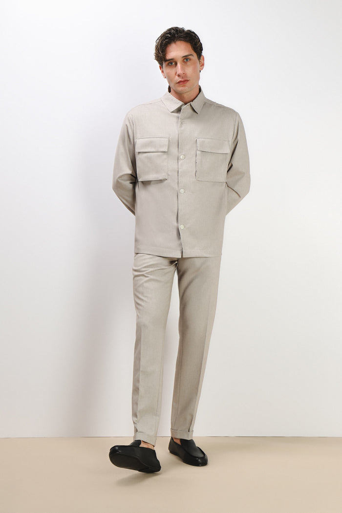 OVERSHIRT IN PUNTO MILANO BEIGE