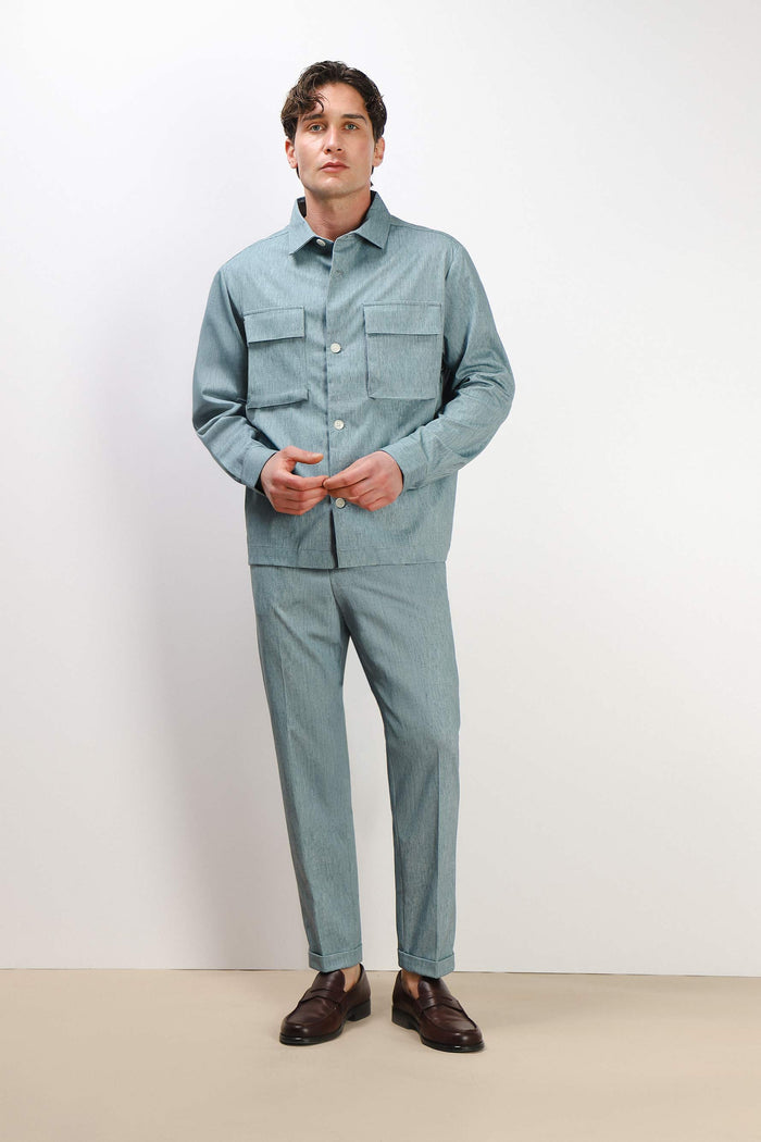 OVERSHIRT IN PUNTO MILANO VERDE