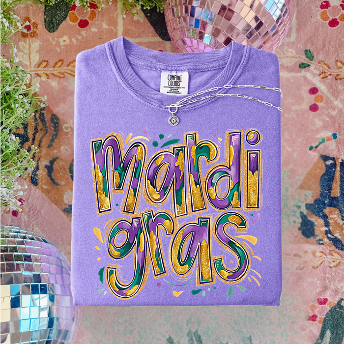 Paint Stroke Mardi Gras Graphic Tee