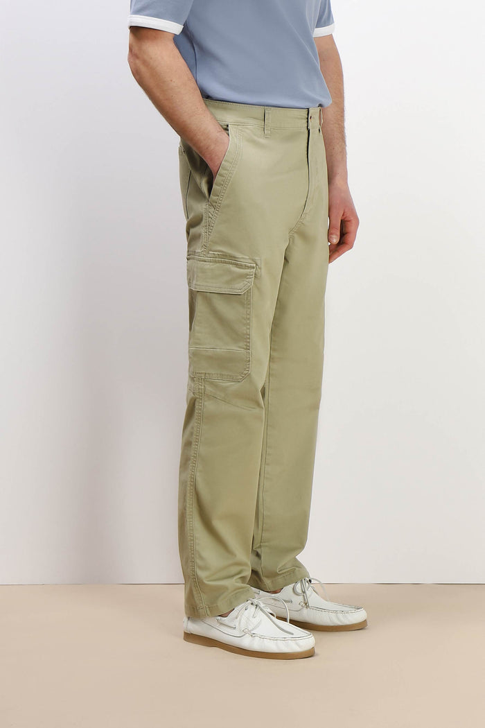 PANTALONE CON TASCONI LATERALI KAKI