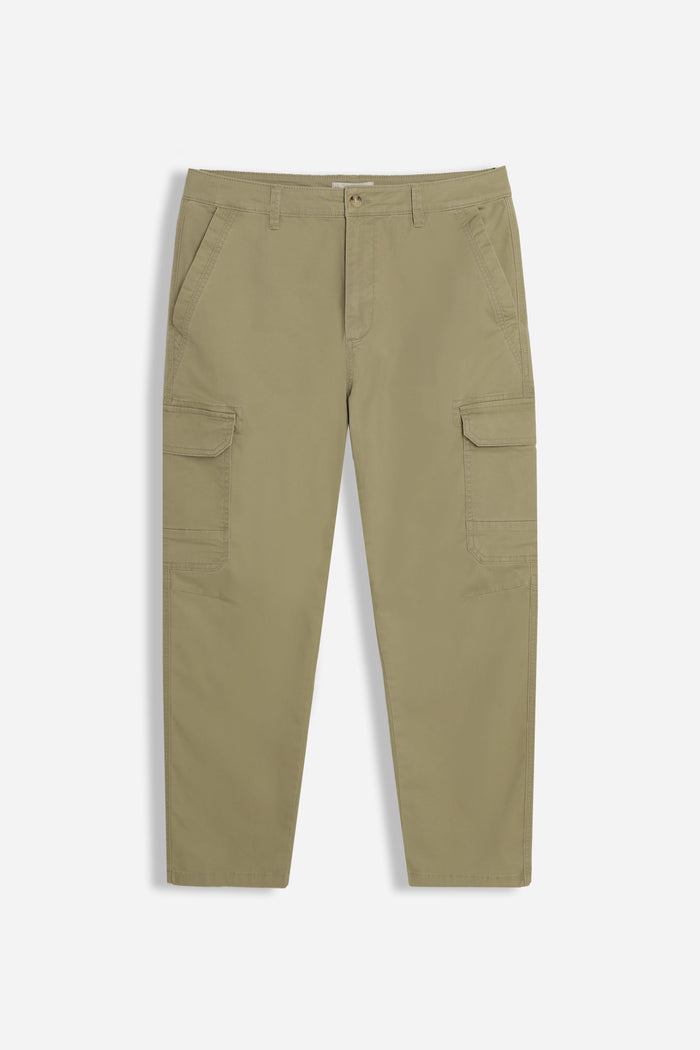 PANTALONE CON TASCONI LATERALI KAKI