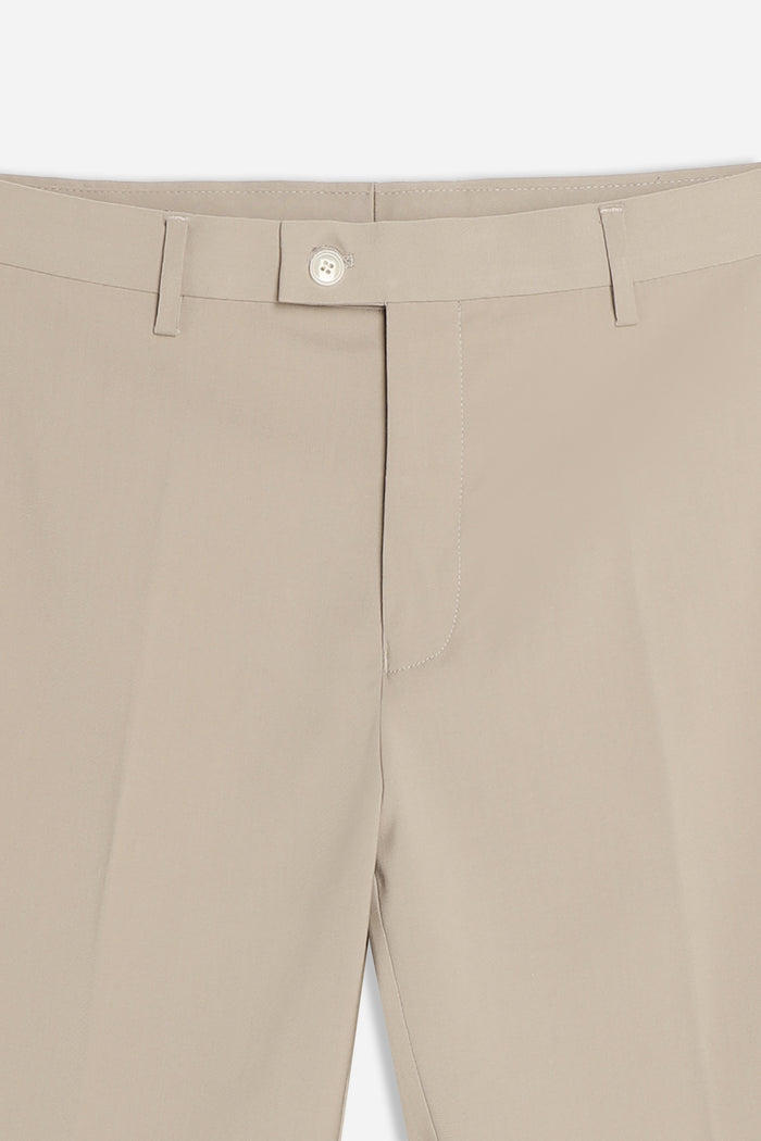 PANTALONE DA ABITO CON RISVOLTO SABBIA