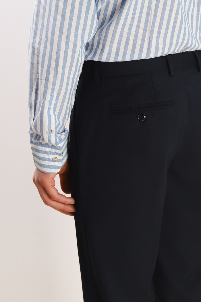PANTALONE DA ABITO SENZA RISVOLTO BLEU