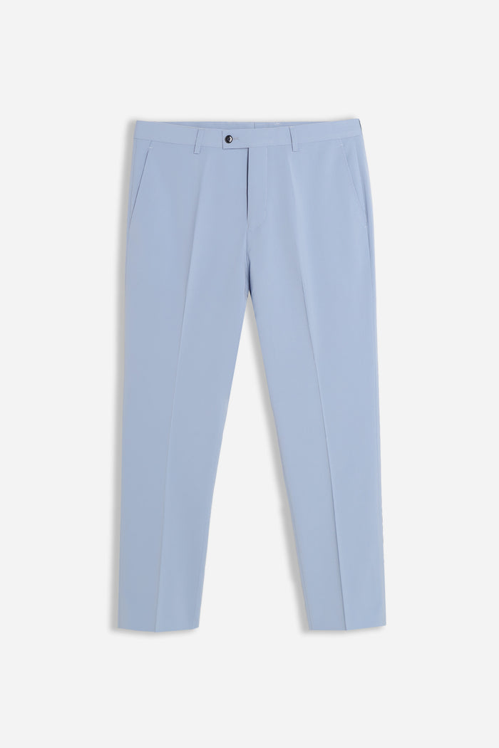 PANTALONE DA ABITO SENZA RISVOLTO CIELO