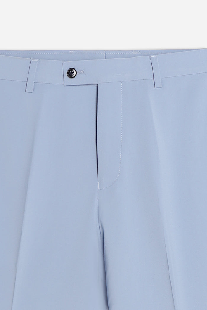 PANTALONE DA ABITO SENZA RISVOLTO CIELO