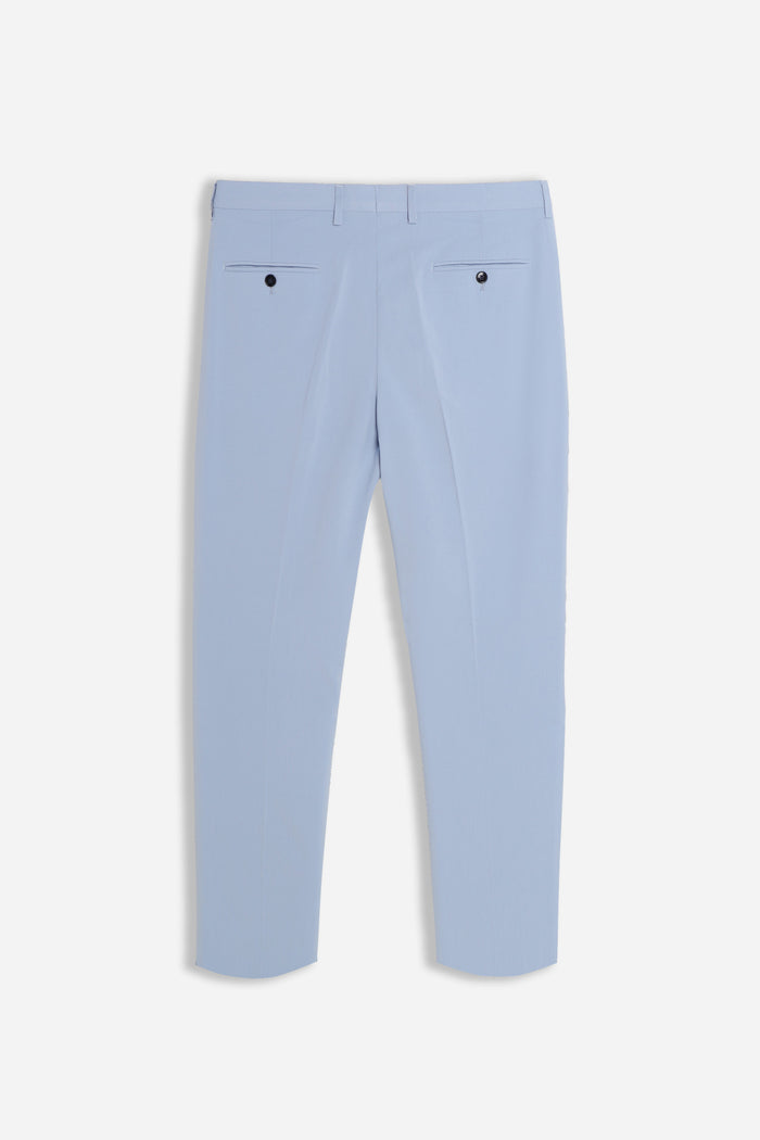PANTALONE DA ABITO SENZA RISVOLTO CIELO