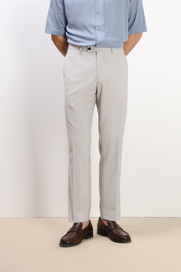 PANTALONE DA ABITO SENZA RISVOLTO GRIGIO