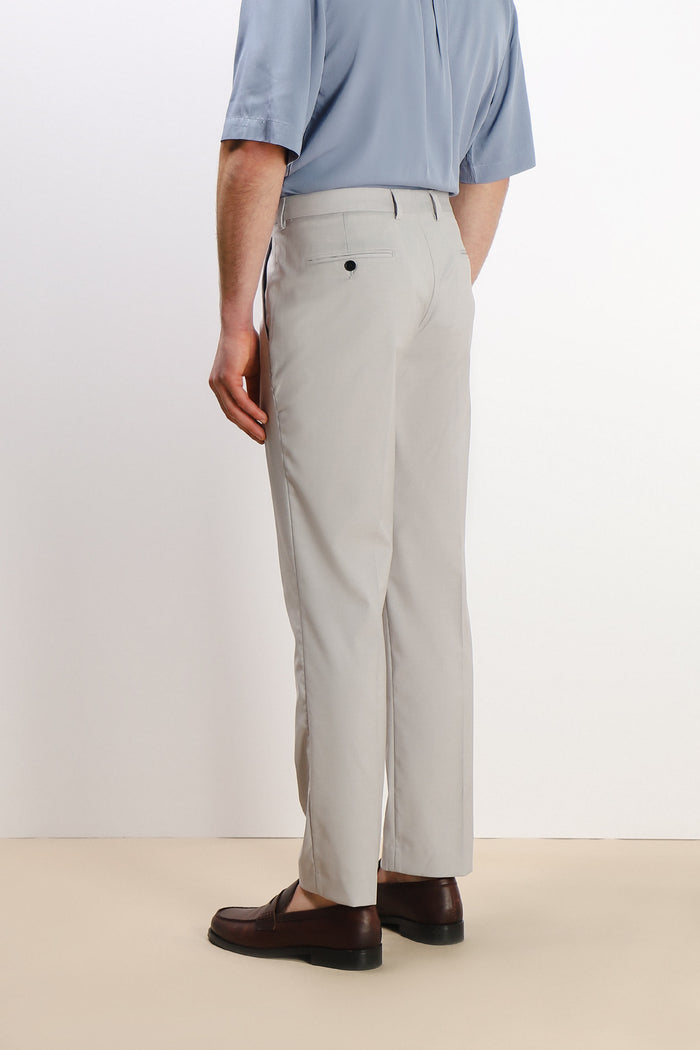 PANTALONE DA ABITO SENZA RISVOLTO GRIGIO