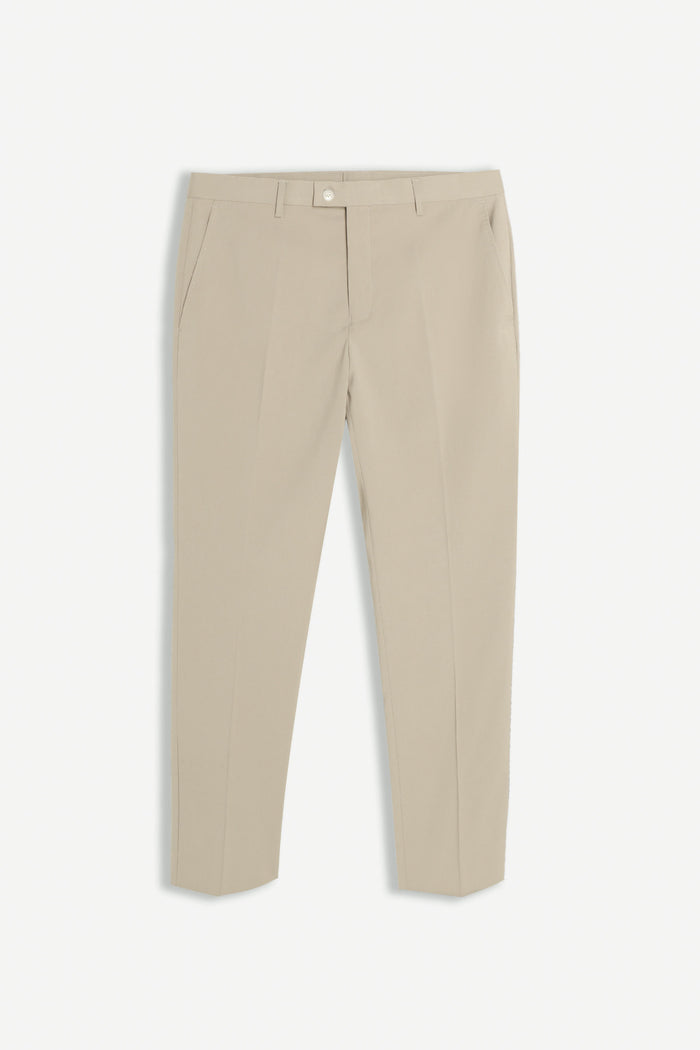 PANTALONE DA ABITO SENZA RISVOLTO SABBIA
