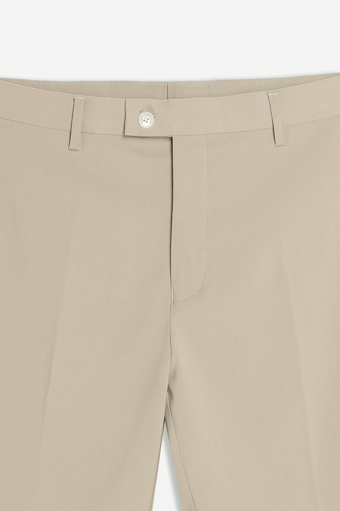 PANTALONE DA ABITO SENZA RISVOLTO SABBIA