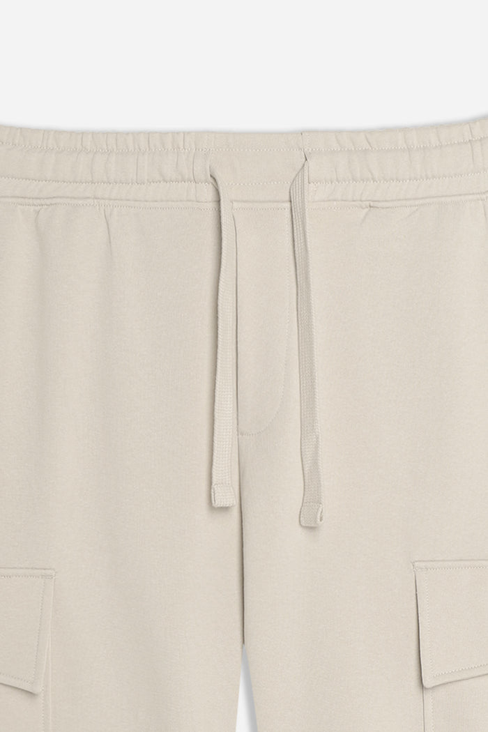 PANTALONE JOGGER IN FELPA E COULISSE BEIGE CHIARO