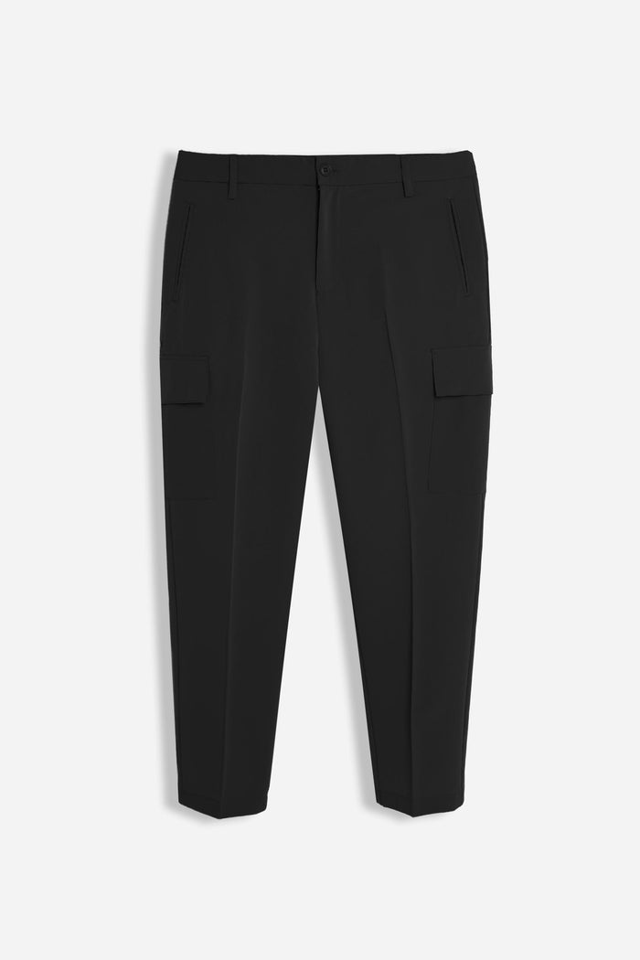 PANTALONE MORBIDO CON TASCONI NERO