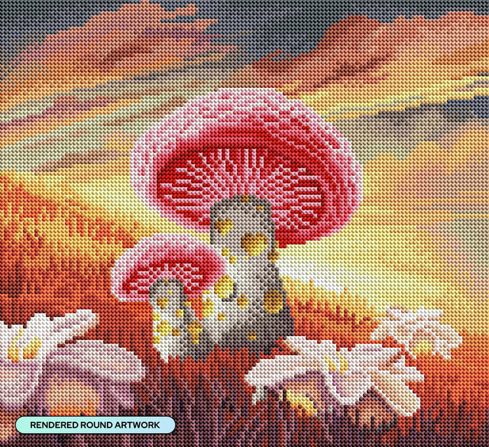 Peach Mushroom Twilight - Diamond Art Club DIY Kit