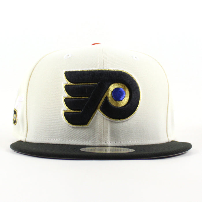 Philadelphia Flyers 35 Years New Era 59Fifty Fitted Hat (Chrome White Black Gray Under Brim)