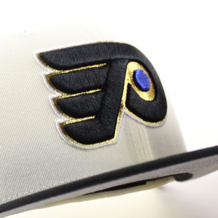 Philadelphia Flyers 35 Years New Era 59Fifty Fitted Hat (Chrome White Black Gray Under Brim)