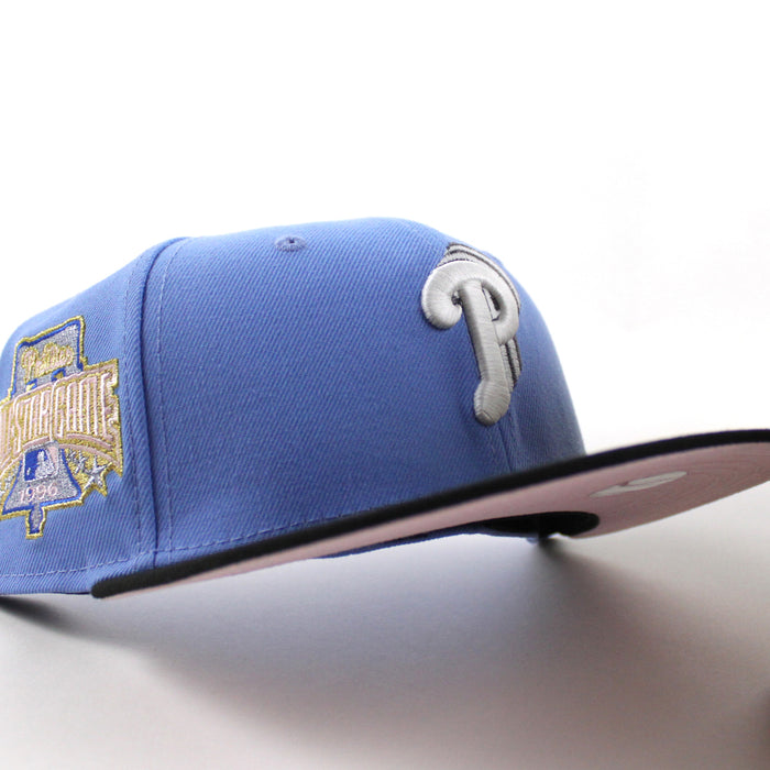 Philadelphia Phillies 1996 All Star Game 59Fifty New Era Fitted Hat (Blue Steel Black Pink Under Brim)