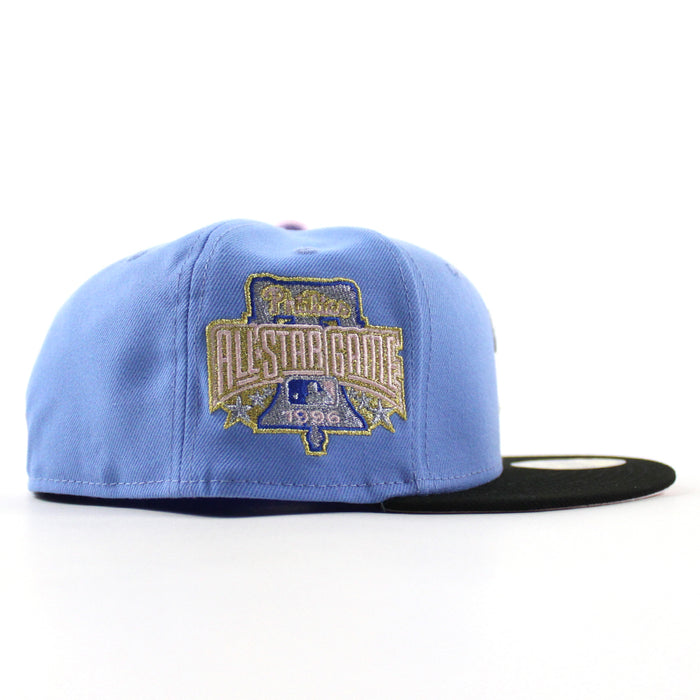 Philadelphia Phillies 1996 All Star Game 59Fifty New Era Fitted Hat (Blue Steel Black Pink Under Brim)