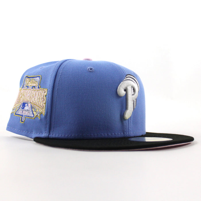 Philadelphia Phillies 1996 All Star Game 59Fifty New Era Fitted Hat (Blue Steel Black Pink Under Brim)