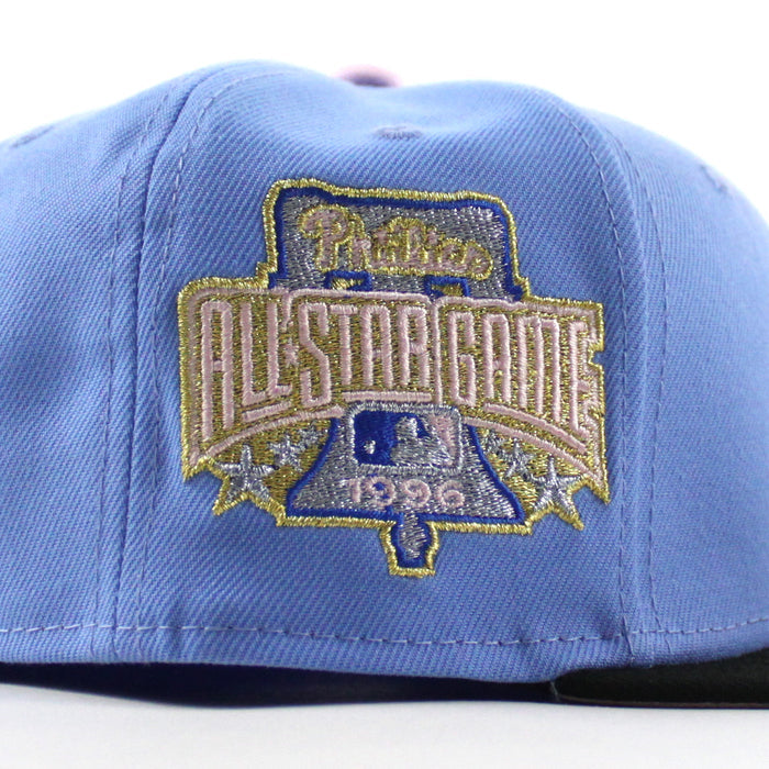Philadelphia Phillies 1996 All Star Game 59Fifty New Era Fitted Hat (Blue Steel Black Pink Under Brim)