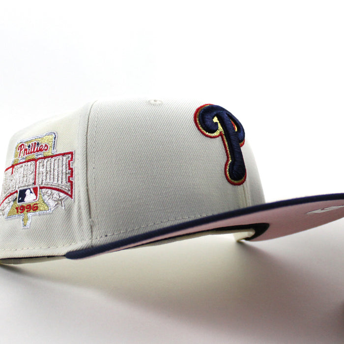 Philadelphia Phillies 1996 All Star Game 59Fifty New Era Fitted Hat (Chrome White Oceanside Blue Pink Under Brim)