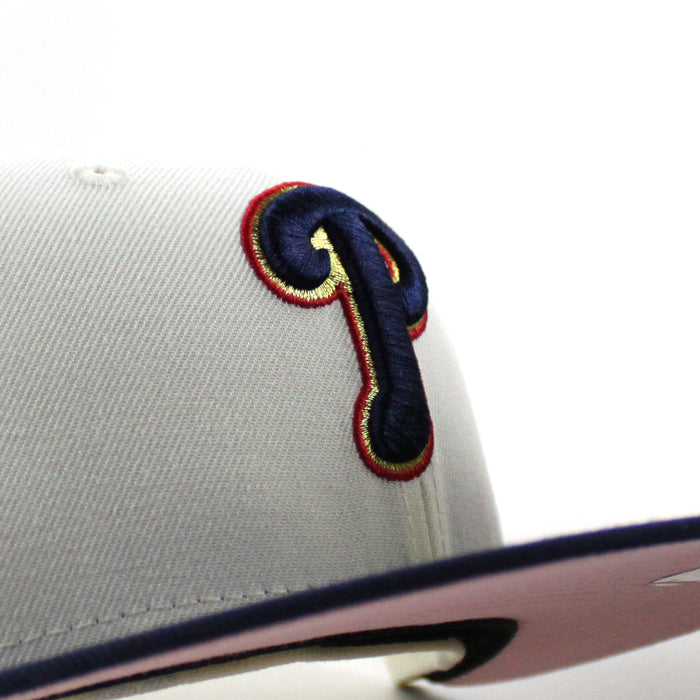 Philadelphia Phillies 1996 All Star Game 59Fifty New Era Fitted Hat (Chrome White Oceanside Blue Pink Under Brim)