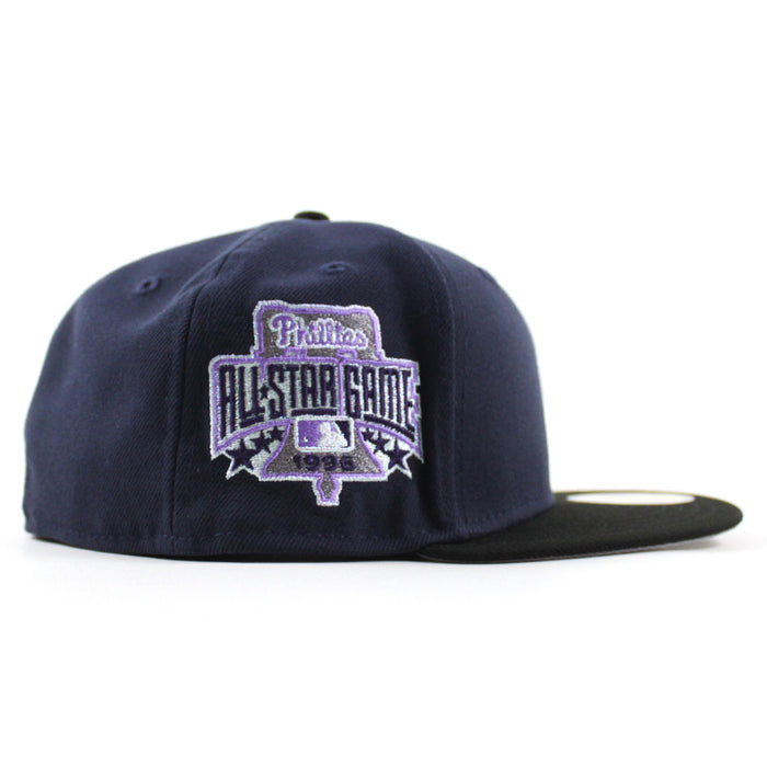 Philadelphia Phillies 1996 All Star Game 59Fifty New Era Fitted Hat (Night Shift Navy Black and Gray Under Brim)