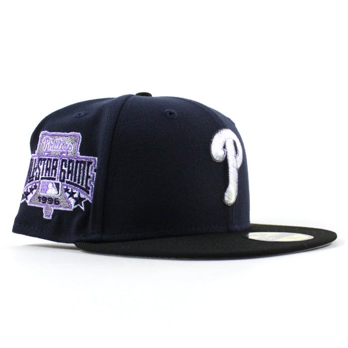 Philadelphia Phillies 1996 All Star Game 59Fifty New Era Fitted Hat (Night Shift Navy Black and Gray Under Brim)