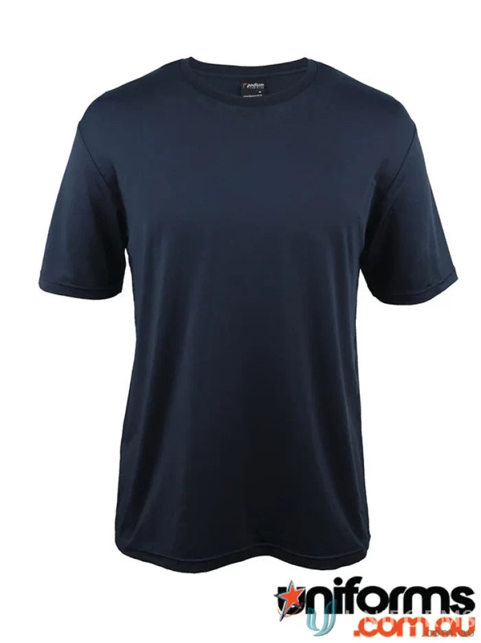 Navy blue Podium Stretch Tee made with Podium Cool™ moisture-wicking fabric for comfort