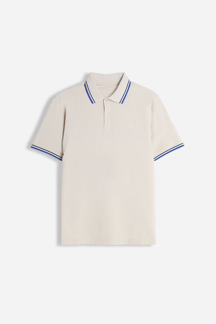 POLO IN PIQUET BASIC BEIGE CHIARO