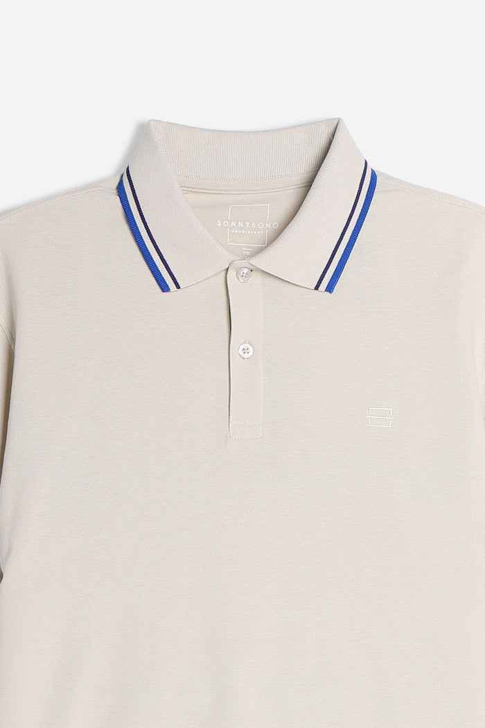 POLO IN PIQUET BASIC BEIGE CHIARO