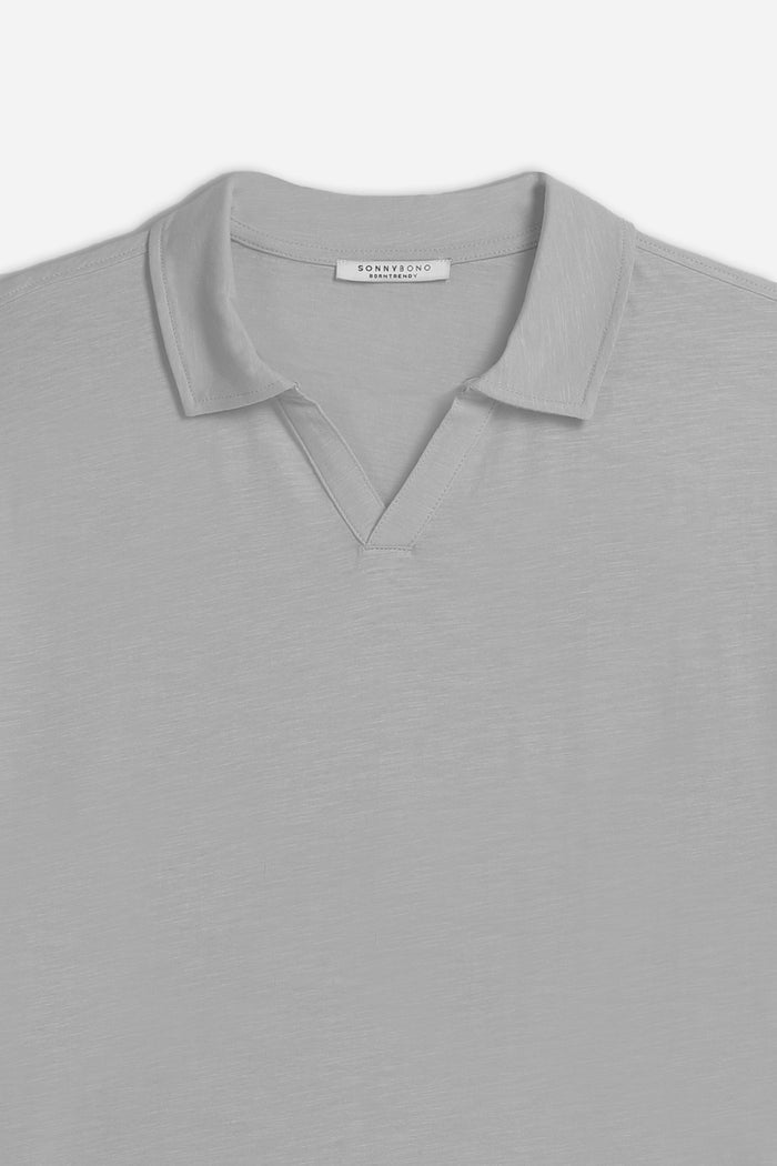 POLO SLUB CON COLLO DERBY GRIGIO SCURO