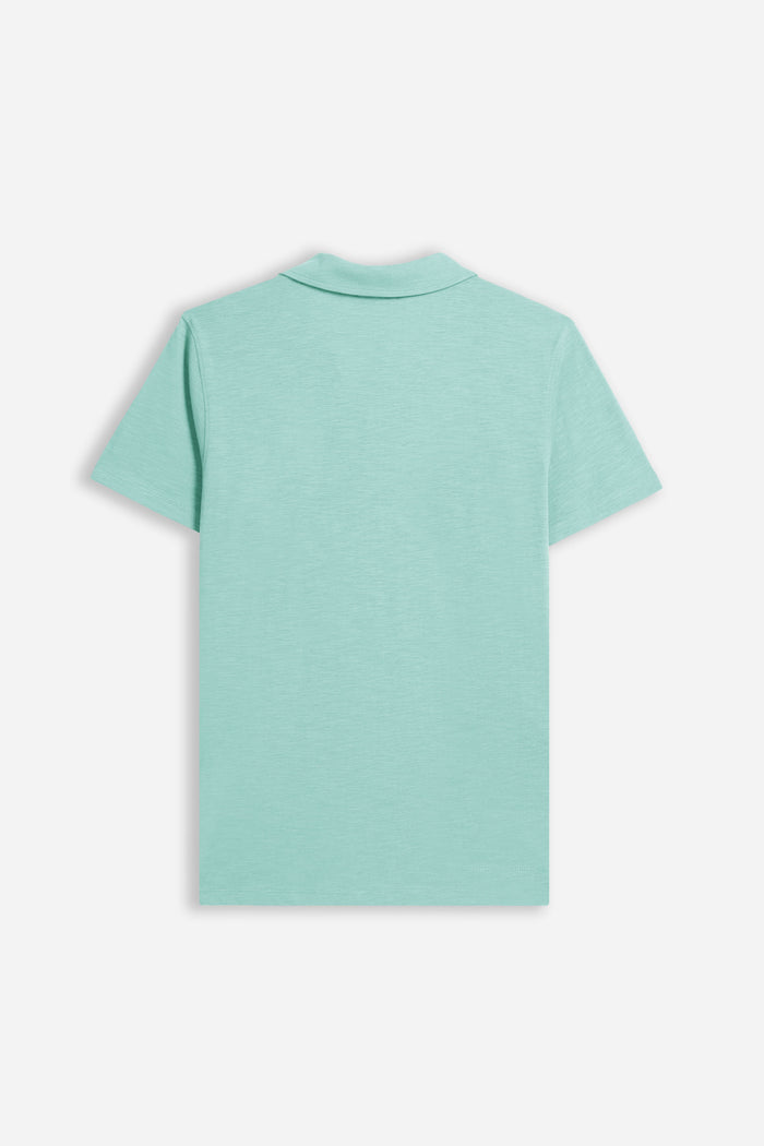 POLO SLUB CON COLLO DERBY VERDE ACQUA