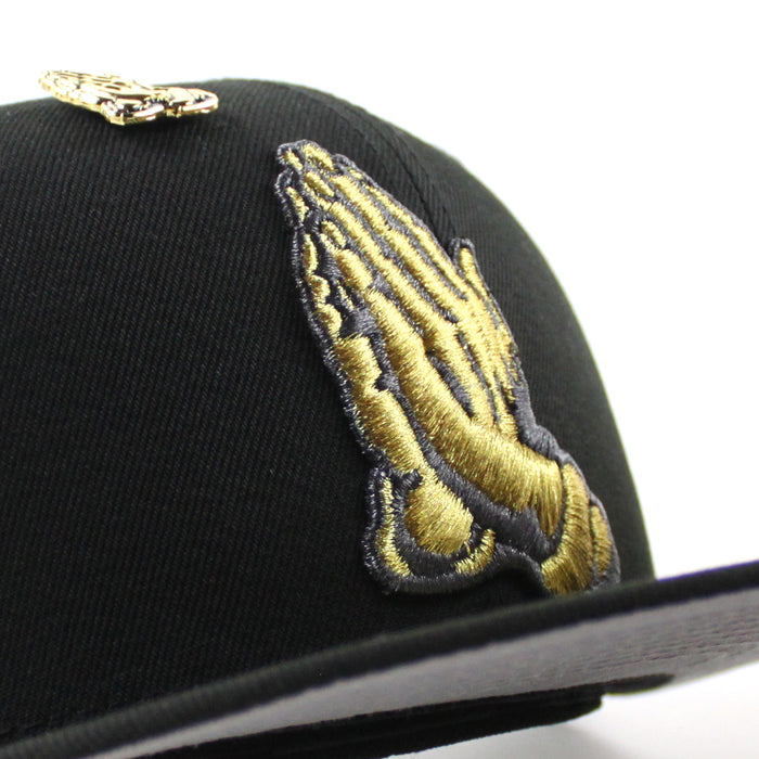 Praying Hands New Era 59Fifty Fitted Hat (Black Gray Under Brim)