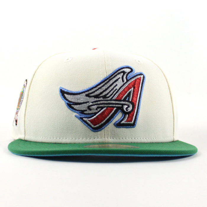 🚨PRE-ORDER🚨 Anaheim Angels 50th Anniversary New Era 59Fifty Fitted Hat (Chrome White Kelly Green Sky Blue Under Brim)