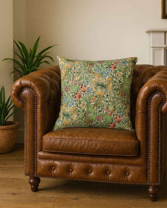 Pure Cotton Printed Cushions - Golden Lily - Country Collection