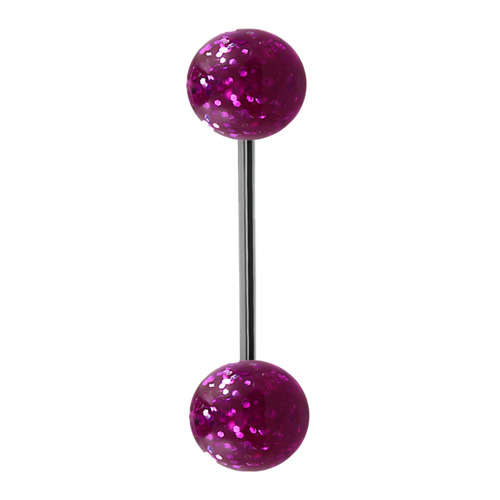 14g Purple Acrylic Tongue Bar 14 Gauge / Surgical Steel / Purple Barbell
