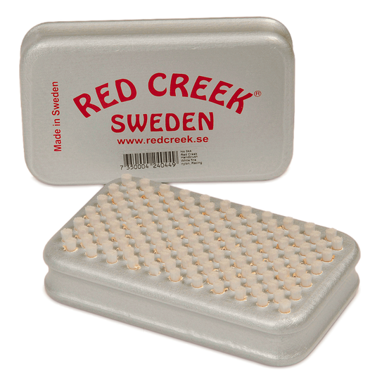 A product picture of the Red Creek Fine White 4mm Nylon Racing Silver Hand Brush