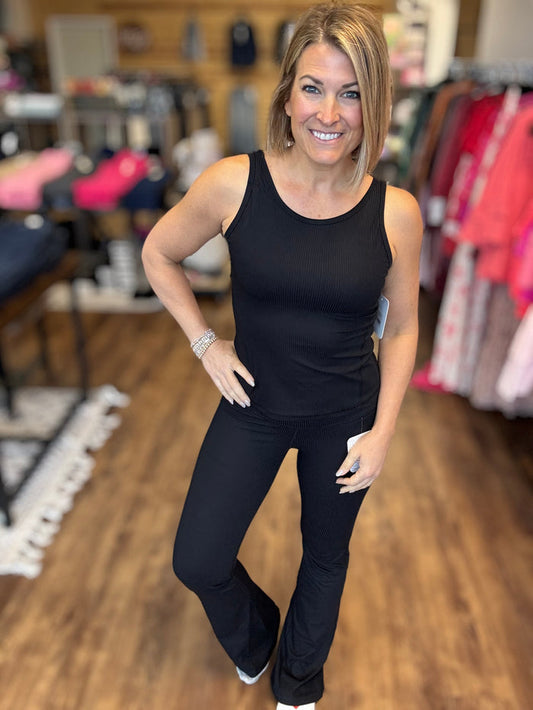 Ribbed Relax Tank - Black