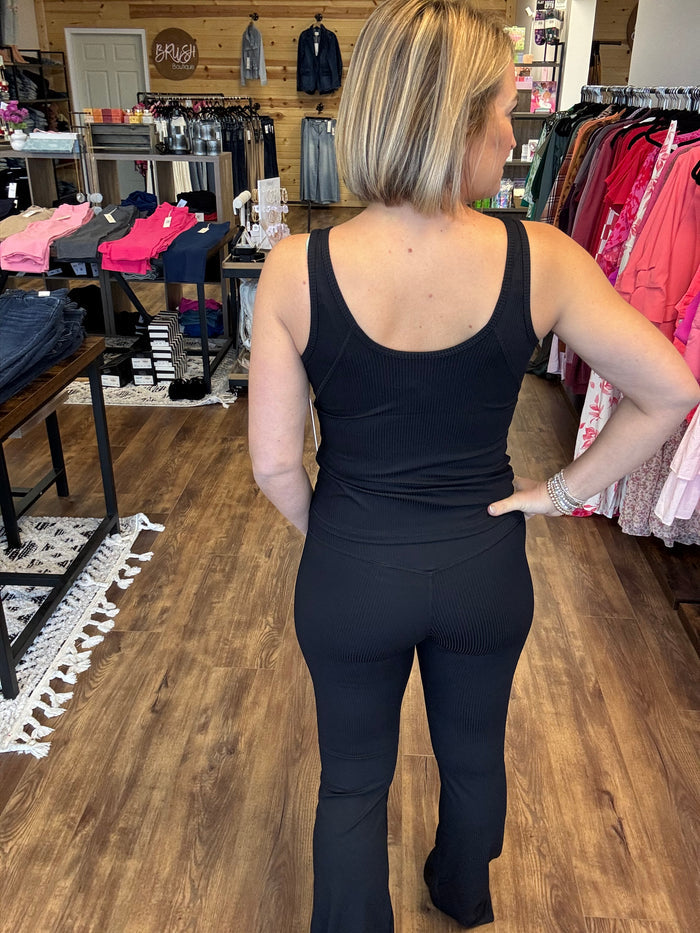 Ribbed Relax Tank - Black