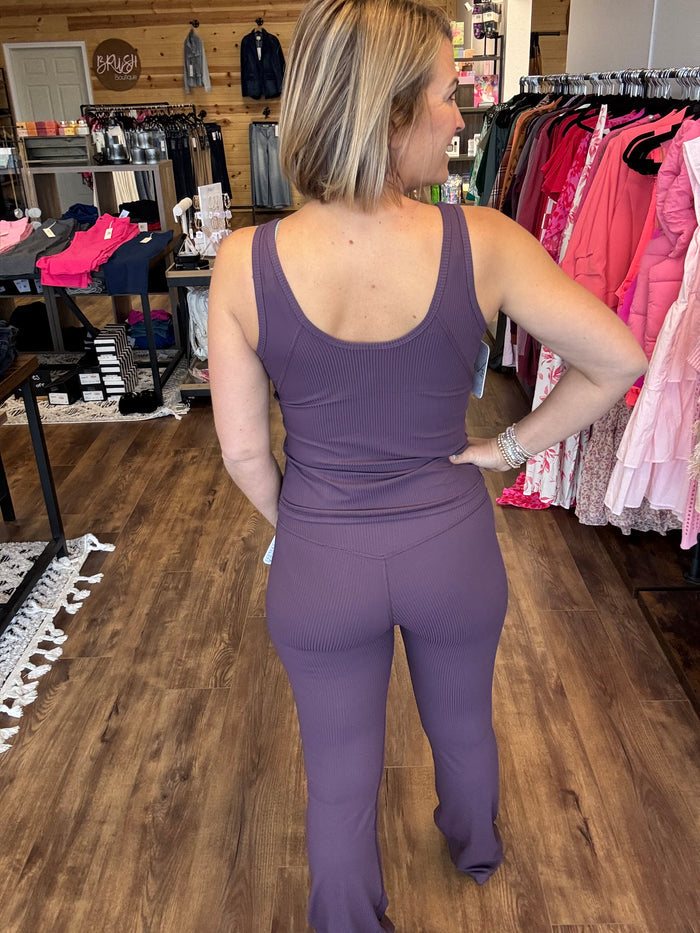 Ribbed Relax Tank - Plum