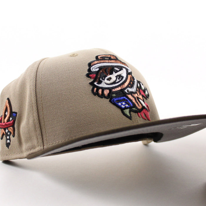 ROCKET CITY TRASH PANDAS Rocket Patch New Era 59Fifty Fitted Hat (Camel Walnut Gray Under Brim)