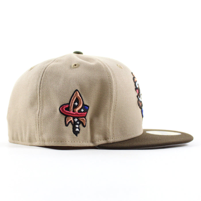 ROCKET CITY TRASH PANDAS Rocket Patch New Era 59Fifty Fitted Hat (Camel Walnut Gray Under Brim)